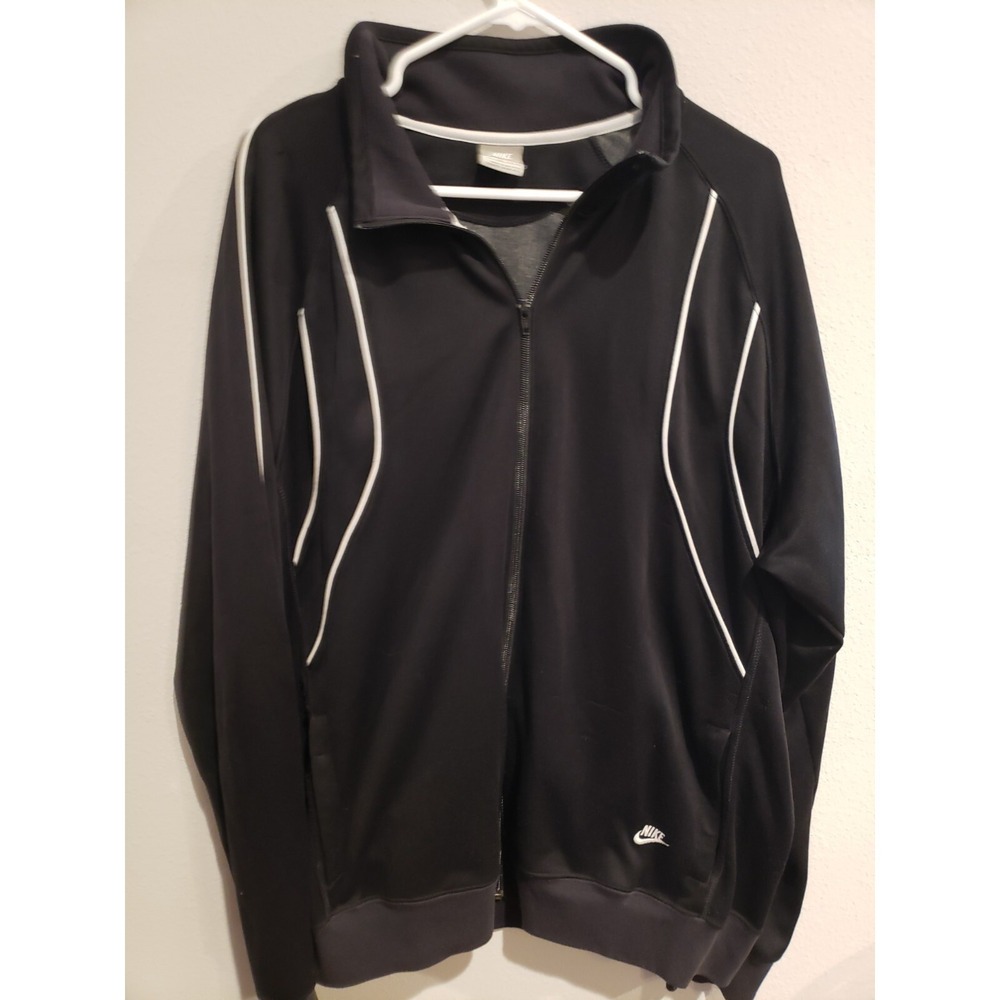Nike Track Jacket Full Zip sz. XXL Black 2000s Embroidered Swoosh Vintage